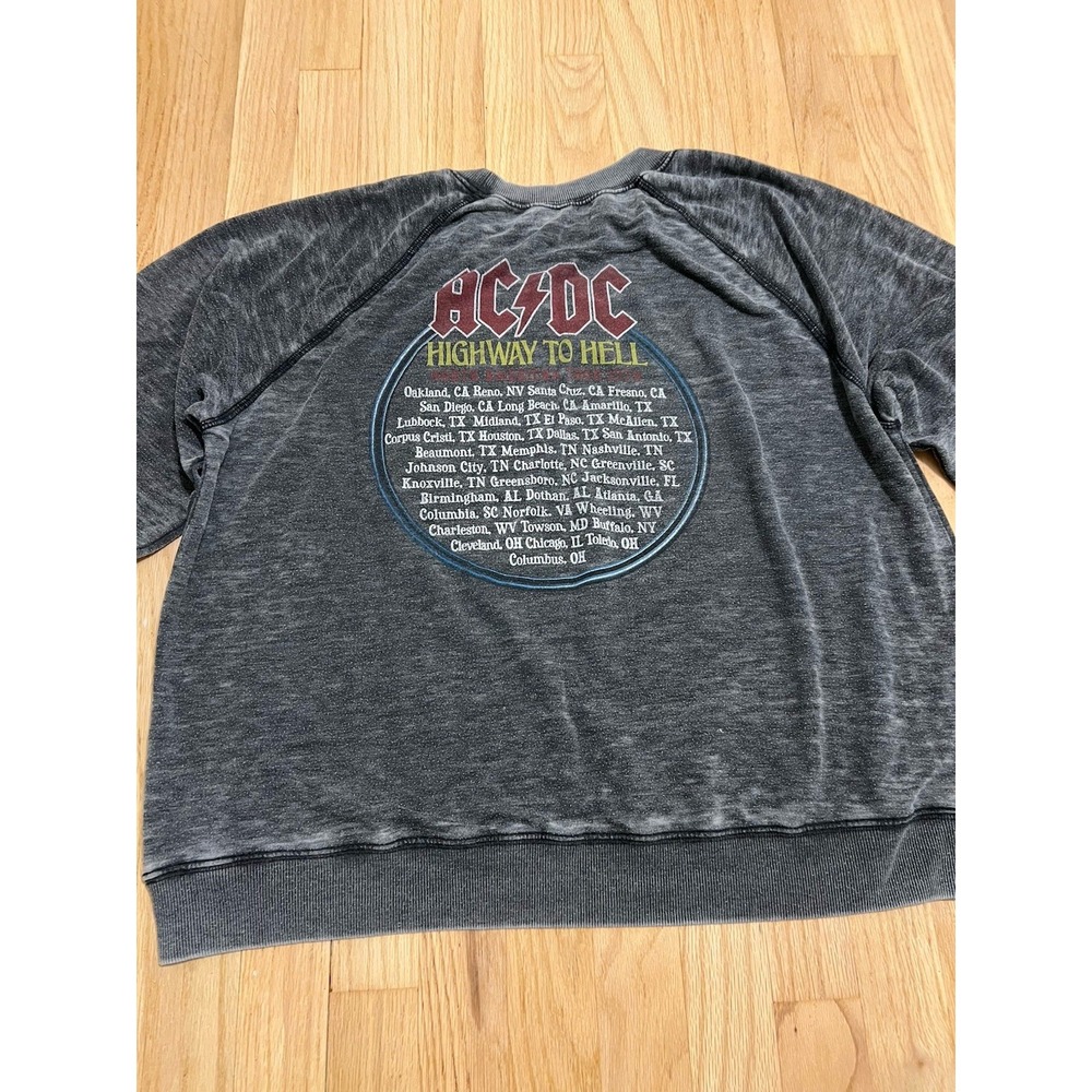 Recycled Karma AC/DC 1979 Tour Sweatshirt Women's  M Gray - Picture 5 of 5